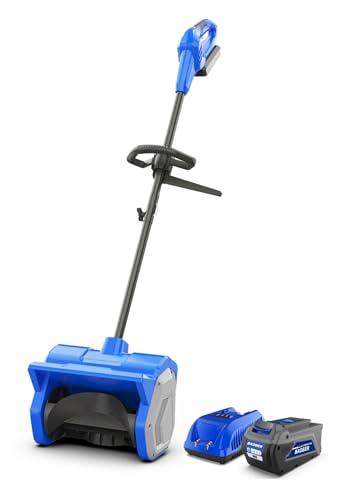 Wild Badger Power 40V Cordless Snow Shovel, 12" Brushless, 20 FT Throw, 8" Depth, 4.0Ah Battery & Fast Charger Included, for Steps, Porches, Walkways & Driveways