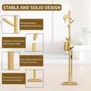 Solid Wood Square Base Coat Rack, Free Standing Hall Coat Tree with 8 Hooks+2 spare) for Coats, Hats, Bags, Purses, for Entryway, Hallway, Rubberwood Hooks,Base and Pole,(Square Base, Natural Beige)
