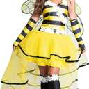 Bumble Bee Costume for Women Girl w Head Piece Funny Animal Fancy Dress Halloween Costumes Party Cosplay Dress (Bumble Bee Costume, XXL), XX-Large (Yellow, XXL)