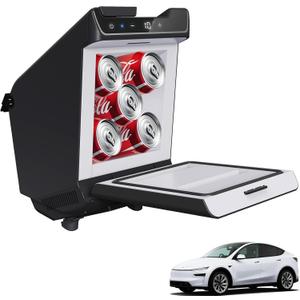 Car Refrigerator for Tesla Model Y Juniper, Rear Center Console Fridge for Tesla Model Y 2026~2025, Cooler & Warmer, Portable Freezer for Camping Traveling Commuting & Sports, 3.6L