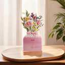 2 x 2026 Creative Flower Desk Calendar, Bloomy Flowers Desk Calendar, Floral Desktop Calendar with Wooden Base for Home, Office and Desk Accessories