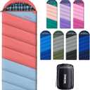 Cotton Flannel Lined Sleeping Bag for Adults Teens Kids, Cold Weather & Warm, 3 Seasons, Lightweight Compact Camping Essentials Equipment, Hiking, Outdoor, Travel