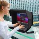 Laptop Sun Shade,Laptop Sun Glare Shield Privacy Screen Hood Computer Sunshade Bag for Working Outside Outdoor Foldable Computer Shield Cover Outside 12-14''(Patent Pending)