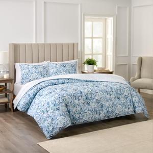 Waverly Hayden 2-Piece Microfiber Percale Comforter Set – Twin Blue/Green