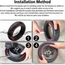 Cooryda 10X2.125 Off Road Tire for Electric Scooter Ninebot F20/F30/F40/F65, 10 inch Solid Rubber Tires for Front And Rear Solid Electric Scooter Tire Tubeless(Red 2pcs)