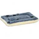 MidWest Homes for Pets XXS QuietTime Reversible Paw Print Pet Bed, Soft Faux Fur & Fleece 18-Inch Crate Mat for Small Dogs & Cats, Machine Washable, Blue and Cream