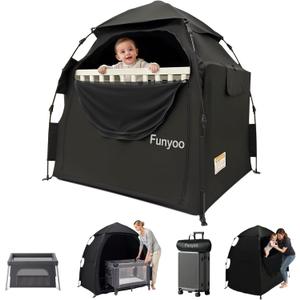 Blackout Pop Up Tent for Babies and Toddlers, One Click Setup Baby Travel Crib Tent, Blackout Cover for Pack N Play and Baby Crib