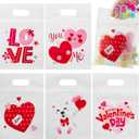 JOYIN 36 Pcs Valentines Day Cellophane Gift Bag, Candy Treat Bags,Goodie Bags with 6 Designs for Kids Party Favor Supplies, Classroom Exchange Prizes