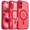 CANSHN Magnetic for iPhone 16 Case, Upgraded [Full Camera Protection] [Compatible with Magsafe] [Translucent Matte] Shockproof Protective Phone Case for iPhone 16 