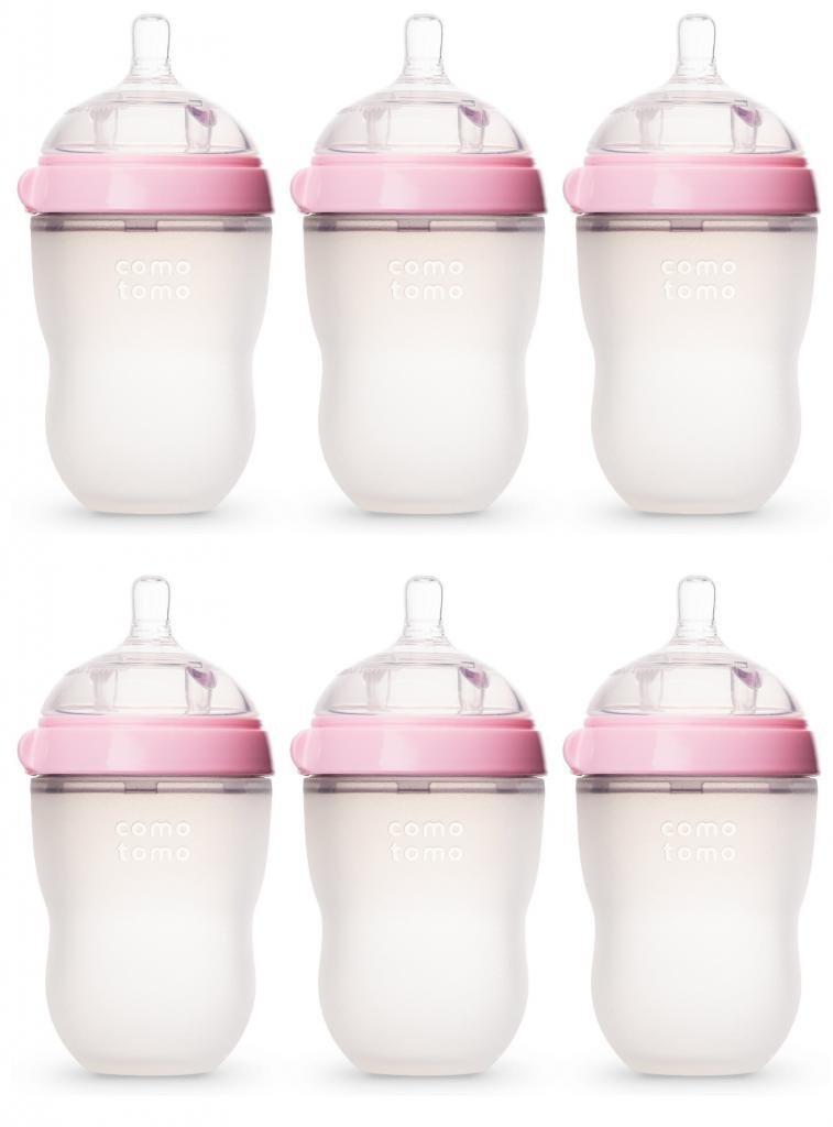 Comotomo Natural Feel 8oz. Bottle 6 Pack - Pink