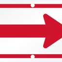 SmartSign Right Arrow (Red) Sign | 6" x 12" 3M Engineer Grade Reflective Aluminum, Made in USA