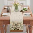 XCHI Wildflowers Cat Daisy Spring Table Runner Summer Table Decoration for Party Home Kitchen Dining Holiday Decor 13x90 Inch