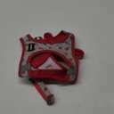 GAMUDA Small Dog Harness Collar and Leash Set, Step in No Chock No Pull Soft Mesh Adjustable Dog Vest Harnesses Plaid Reflective for Dogs Puppy Cats Kitten Rabbit (Red Flower, M) (Medium)