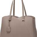 LOVEVOOK Teacher Tote Bag for Women, Work Bags Laptop Bag, Professional 15.6 Inch Leather Computer Bag, Large Purses Handbag Briefcase, Taupe