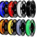 PLA+3D Printer Filament 1.75mm Bundle, Individually Vacuum Packed, Multicolor Dimensional Accuracy +/- 0.02mm, 0.25kg per Spool, 8 Pack, 2KG Total