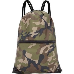 HOLYLUCK Drawstring Backpack Bag Sport Gym Sackpack (Jungle Camo)