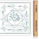 Deyimmei Neoprene Mahjong Mat for Table 31.5"x31.5" - Non-Slip, Noise Reduction Cover with Storage Pockets, American Rules & Crease-Free Rolled Shipping (Eucalyptus Leaves)