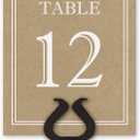 Printed Party Table Card Numbers 1-25, Double-Sided, Rustic Kraft
