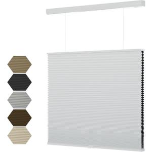 MYshade Top Down Bottom UpTDBU Cellular Shades, 1.5 inch Cordless Blackout Honeycomb Pleated Blinds for Windows Home Bedroom Office, Light Control, Thermal Insulated, 24" W x 64" H, White