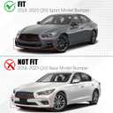 Fit for 2018-2025 Infiniti Q50 Q50L Sport Front Bumper Lip, Gloss Black ABS Air Splitter Chin Body Kit OEM Style