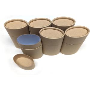Empty Cardboard Deodorant Containers 75g (2.5 oz) - Oval Shape - Push-Up Style (6-Pack, Brown)
