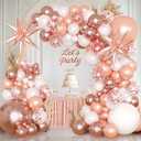 KARLURE Rose Gold Balloon Arch Kit Garland, Rose Gold Birthday Decorations for Women Girls Birthday Baby Shower Bridal Shower Bachelorette Wedding Party Decorations