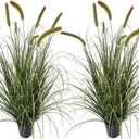 Artificial Plant 4ft(46in) Tall Artificial Grass Plant,Faux Plants Indoor Home Decorative Artificial Plants & Flowers in Pot Fake Plant, House Plant Indoor 2pack