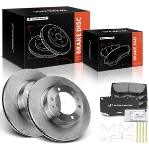A-Premium 12.56 inch(319 mm) Front Vented Disc Brake Rotors + Ceramic Pads Kit Compatible with Select Toyota Models - 4Runner 2003-2009, FJ Cruiser 2007-2014, Tacoma 2005-2021, 6-PC Set