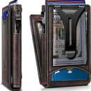 BULLIANT Men Wallet,Magnetic Metal Wallet Money Clip 9Cards Pop-up Access RFID Blocking (Forest Brown-4337)