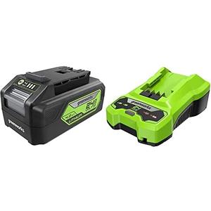 Greenworks 24V 4.0Ah Lithium-Ion Battery (Genuine Battery) & 24V Battery Charger (Genuine Charger) : Health & Household