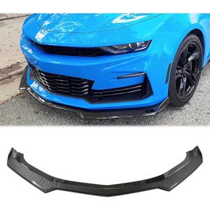 Carbon Fiber Front Bumper Lip Compatible with Chevy Camaro SS LS LT RS 2016-2024, Splitter Spoiler Diffuser Protector Wing Body Kit