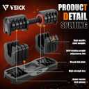 VEICK 25 lbs Adjustable Dumbbell with Anti-Slip Turning Handle, Fast Adjust Weight for Men Women, Exercise Equipment with Tray for Home Gym Full Body Workout Fitness