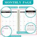 Jul 2025 -Jun 2026 Daily Planner, Spiral Notebook, Appointment Book, Calendar Planner A5-8.5'' x 6.2'', Pearl Purple, Daily & Monthly & Weekly, Thick Paper, 142 PP, School & Office Schedule