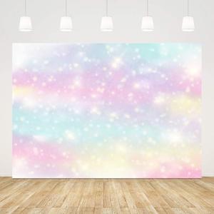 Glitter Rainbow Photo Backdrop Watercolor Newborn Photography Background 7x5ft Colorful 1st Birthday Backdrop Girl Party Decorations Baby Shower Supplies Cake Table Banner Bokeh Photo Booth Props
