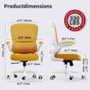 TRALT Office Chair - Ergonomic Desk Chair with Adjustable Lumbar Support, Mesh Computer Chair, Executive Chair for Home Office Comfortable Lumbar Support (1, White Yellow), Pack of 1