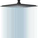 BESy 10 Inch Rain Shower Head, 10" Square Rainfall & High Pressure Stainless Steel Bath Showerhead, 1/16" Ultra Thin, Waterfall Full Body Coverage with Silicone Nozzle, Matte Black Finish