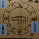 Maxstar Large Round Wall Clock for Living Room Decor Battery Operated Non Ticking Black Metal Wood Clocks for Home Living Room Garden Farmhouse Office Kitchen Decoration -24 inch (Black-arabic Numerals)