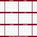 32" x 48" SwiftGlimpse 2026 Wall Calendar Erasable Jumbo XL Wet & Dry Erase Laminated 12 Month Annual Yearly Wall Planner, Reversible, Horizontal/Vertical, Maroon
