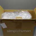 simplehuman 10 Liter / 2.6 Gallon Butterfly Lid Bathroom Step Trash Can, White Steel