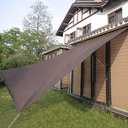 U/D Awnings, 90%-95% UV Resistant HDPE Tear Resistant Sun Protection Sun Shade, with Ropes for Outdoor Garden Terrace, Brown,3x5m