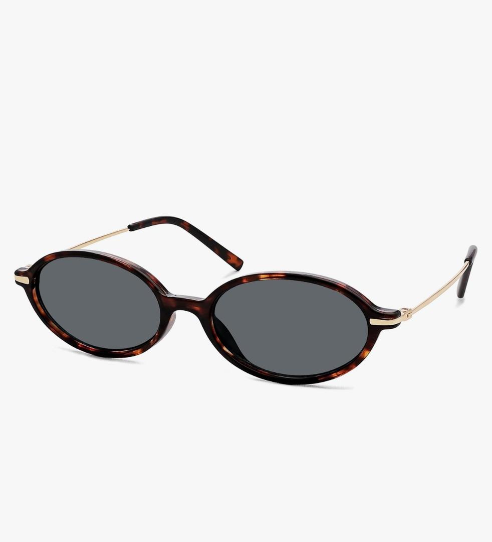 HERJOUR Retro Oval Sunglasses for Women Men Small Round Sunnies Y2k Trendy AR82376