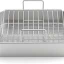 Stainless Steel Roasting Pan, 17*13 Inch Turkey Roaster with Rack - Deep Broiling Pan & V-shaped Rack & Flat Rack, Non-toxic & Heavy Duty, Great for Thanksgiving Christmas Roast Chicken Meat Lasagna