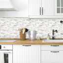 STICKGOO Thicker Design Peel and Stick, Self Adhesive Stick On Tile Backsplash for Kitchen and Bathroom, Beige & White, 1212, 10 Sheets