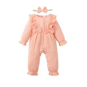 SUNNY PIGGY Newborn Baby Girl Clothes Baby Girl One Piece Romper Fall Winter Long Sleeve Jumpsuit with Hat Sets Cute Infant Outfits