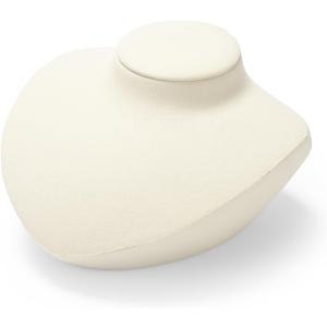 Oirlv Luxury Microfiber Necklace Bust Jewelry Bust for Necklace Showcase Jewelry Display Stand(Creamy-white)