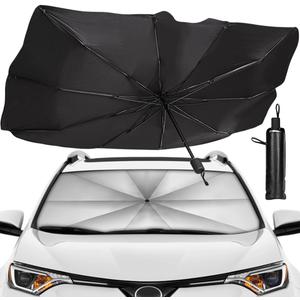 Windshield Sun Shade Umbrella, Car Sun Shade for Windshield UV Rays and Heat Sun Visor Protector, for Auto Windshields Covers Sedan SUV, Keep Car Cool,Easy to Use/Store,57''x 31 Windshield Sun Shade Umbrella, Car Sun Shade for Windshield UV Rays and Heat Sun Visor Protector, for Auto Windshields Covers Sedan SUV, Keep Car Cool,Easy to Use/Store,57''x 31