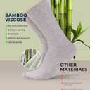 Pembrook Ribbed Knit Bamboo Viscose Diabetic Socks - 6 Pairs Crew Neuropathy Socks for Women | Diabetic Socks for Women