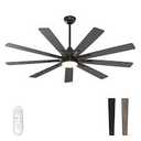 warmiplanet Ceiling Fans with Lights and Remote Control, 62-Inch, Reversible Silent DC Motor, 6 Speeds, 3 Color Dimmable LED Light, Timer, Nickel, 8-Blades