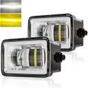 Premium Dual colors LED Fog Light Assemblies For F150/F250/F350 2015-2020 Ford, Two-Tone Fog Lamp Assembly Kit, Plug and Play, 3000K/6500K IP67 DC 12V, 2Pcs, JL3Z-7222-D