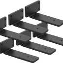 6 Pack Shelf Brackets 6 Inch Floating Shelf Bracket 1/5 inch Thick Heavy Duty Hidden Shelf Brackets Iron Metal Brackets for Shelf Support with Screw Included